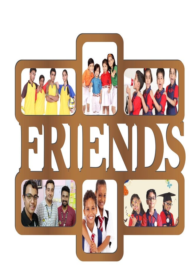 orgner Wood Friends Decorative Photo Frame for 6 Photographs (10 inch) - Image 1